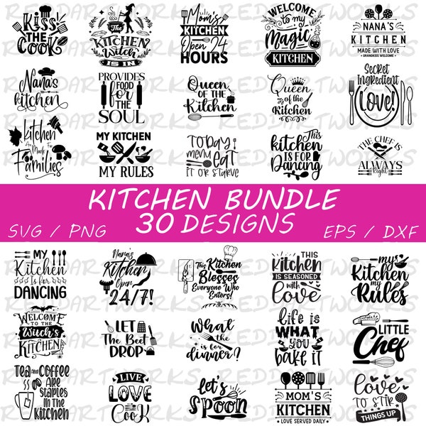 Cuisine SVG Bundle, Cuisine SVG, Cuisson SVG, Porte-casserole Svg, Chef Svg, Drôle de cuisine Svg, Cuisine Svg, Serviette de cuisine Svg, Planche à découper Svg