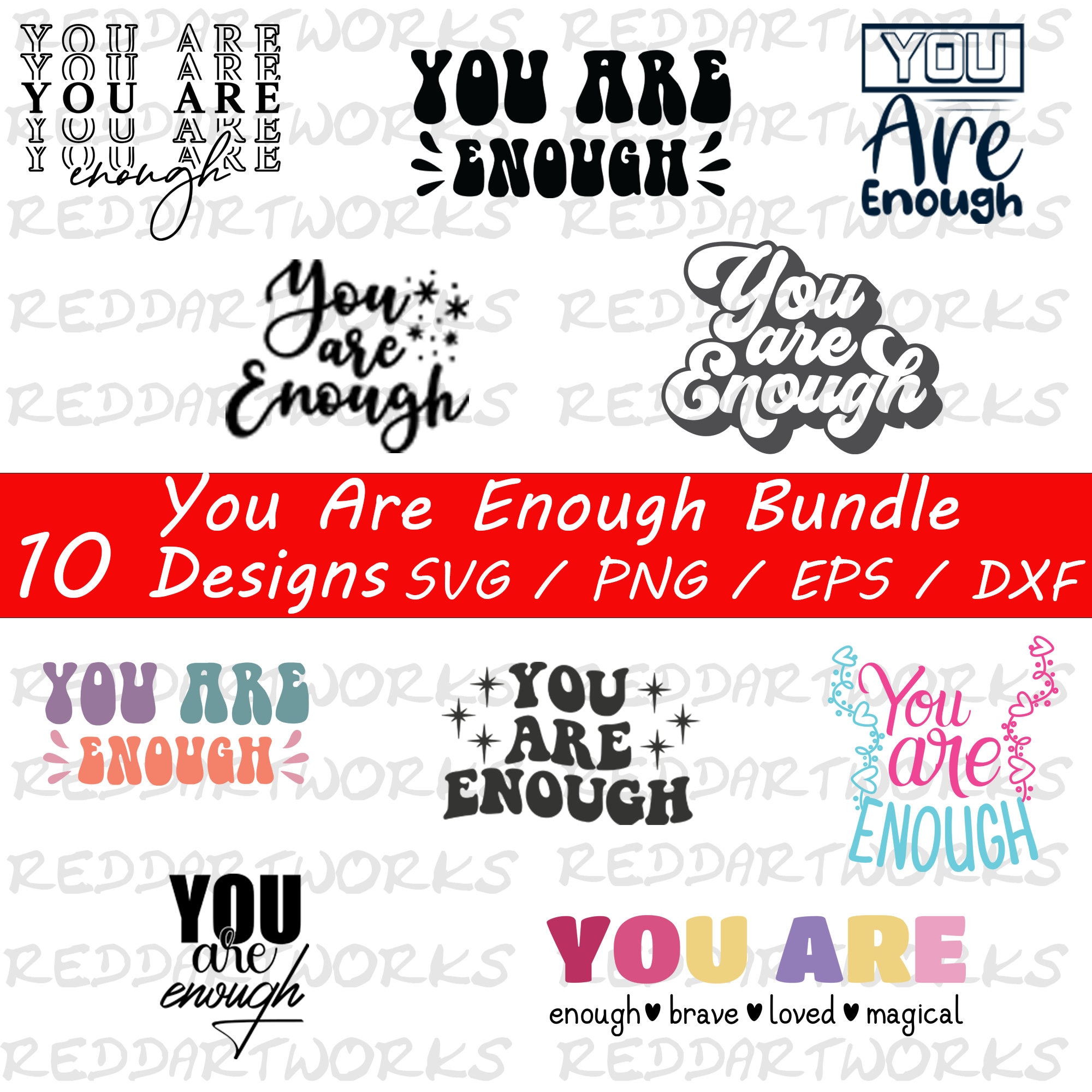 You Are Enough SVG PNG EPS Inspirational Svg Mental Health Etsy