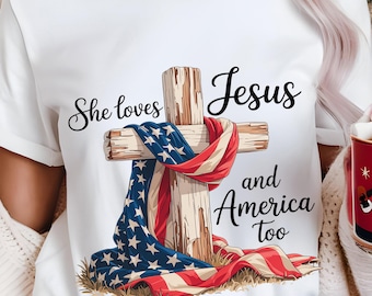 Christian Patriotic PNG, Jesus and America, 4th of July (Digital Download)
