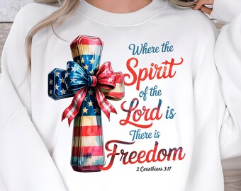 4th of July Christian PNG, Freedom Design (Digital Download)