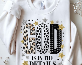 God Is In The Details PNG, Christian Inspirational Design (Digital Download)