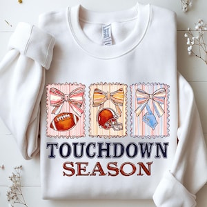 Touchdown Season PNG, Football Coquette PNG, Game Day Shirt Design, Football Mom Png, Fall Football PNG, Football Season Png, Sports Png