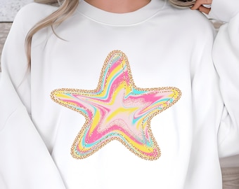 Preppy Starfish PNG, Coastal Shirt Design, Summer Vibes (Digital Download)