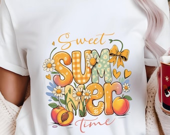Peach Sweet Summer Time PNG, Coquette Shirt Design (Digital Download)