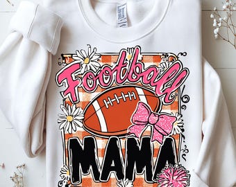 Preppy Football Mama PNG: Game Day Coquette Design (Digital Download)