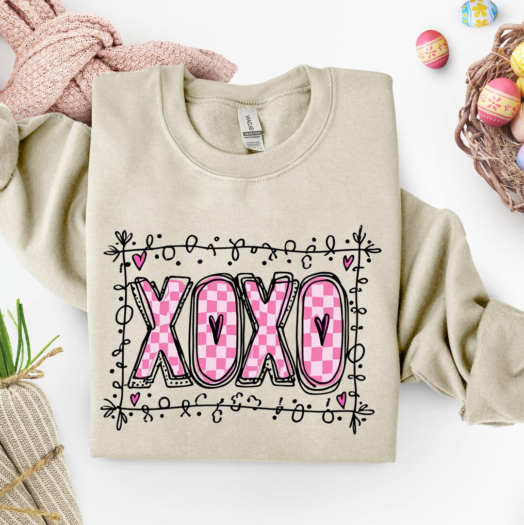 Xoxo Hearts Valentine's Day PNG, Doodle Heart Clipart (digital Download ...