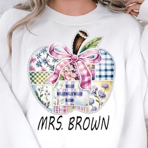 Insegnante di pizzo con mela e civetta PNG, Insegnante preppy con civetta floreale PNG, Insegnante personalizzato PNG, Insegnare amore e ispirazione PNG, Insegnante estate PNG