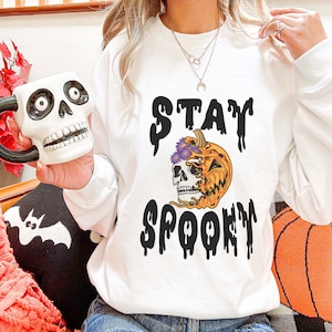 Retro Halloween PNG, Halloween Skeleton PNG, Stay Spooky PNG, Trendy Halloween Design, Dancing Skeleton Png, Spooky Season, Trendy Fall Png