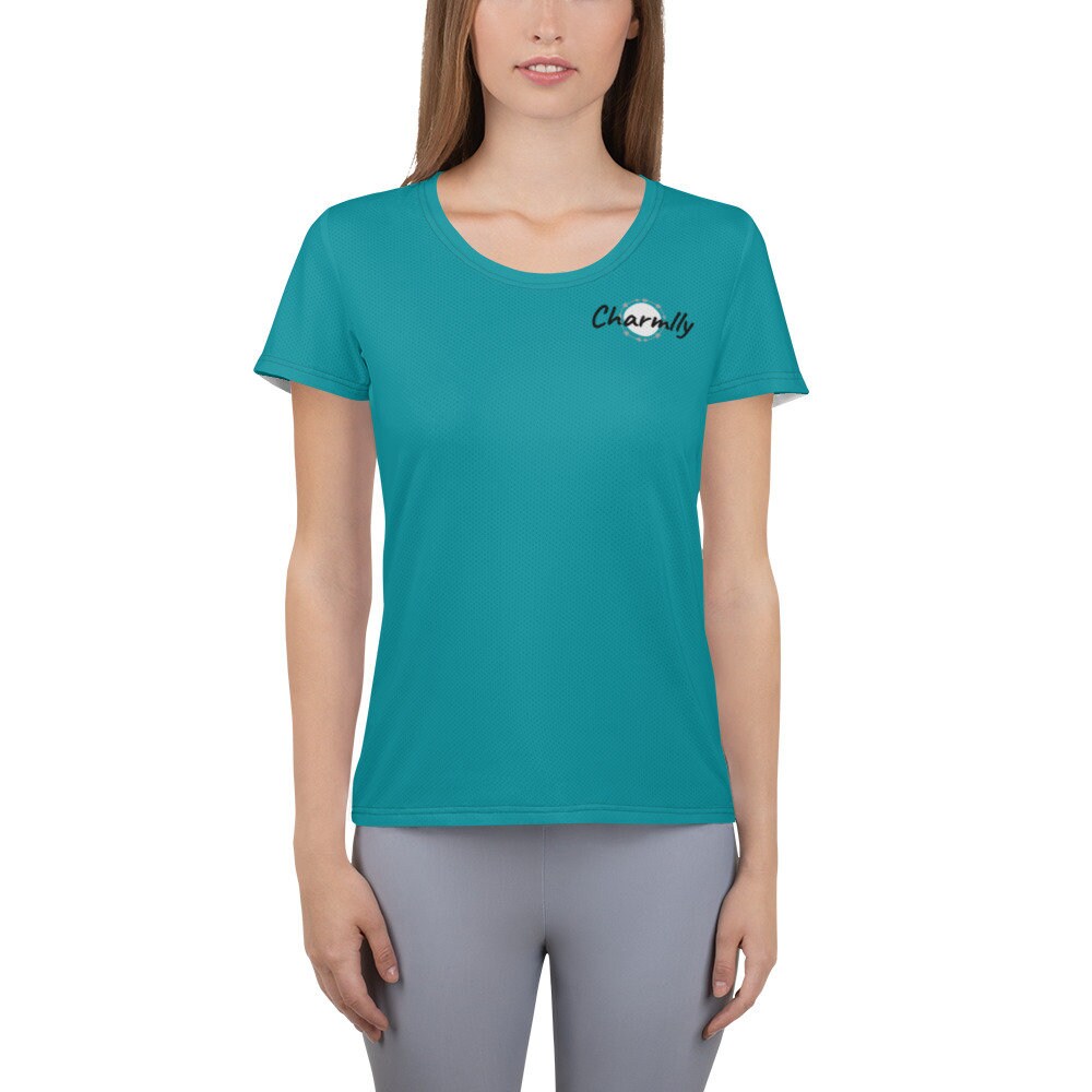 Charmlly Women's Sport Tshirt teal Etsy