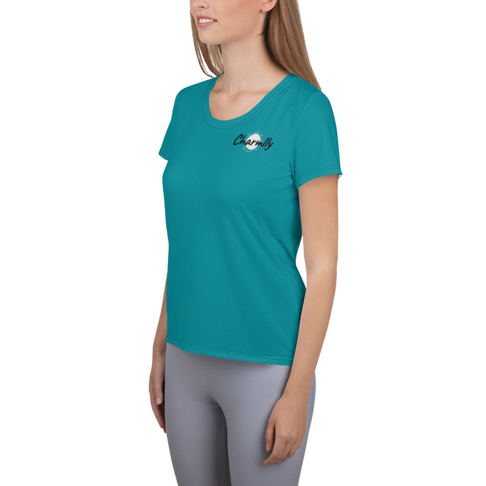 Charmlly Women's Sport Tshirt teal Etsy