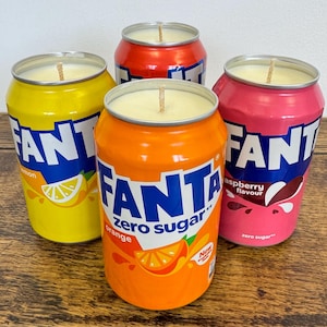 Fanta Can Candle | Smells Like The Drink | Soy Wax | Fizzy Orange Lemon Peach Raspberry Strawberry