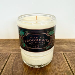 Ron La Progresiva Rum Bottle Candle | Spiced Orange | Natural Soy Wax | Large Candle | Bottle Candle | Rum Lover Gift Present