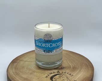 Shortcross Gin Bottle Candle | Lemongrass & Ginger Scented | Soy Wax | Gin Lover | Artisan Handcrafted Candle | Northern Ireland