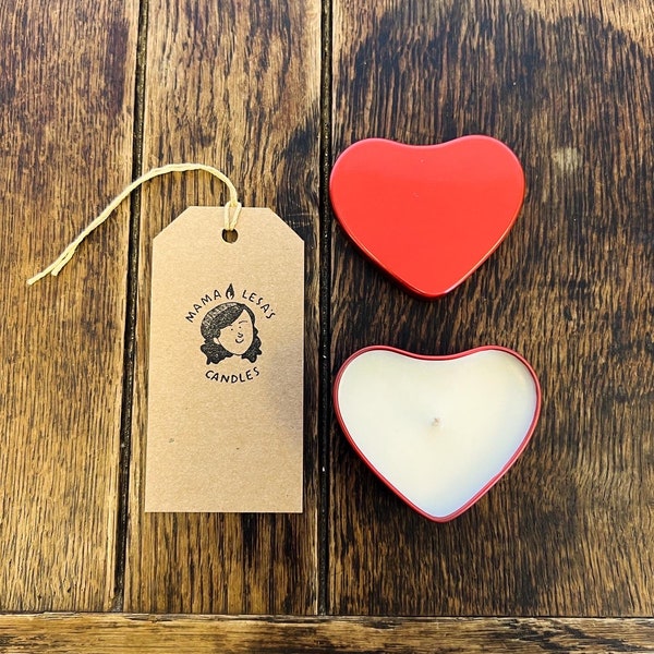 Bougie en forme de coeur | Bougie de cire de soja naturelle | Bougie parfumée | Cadeau d'amour | Cadeau fête des mères | Pour elle Lui | coeur rouge | Joli cadeau