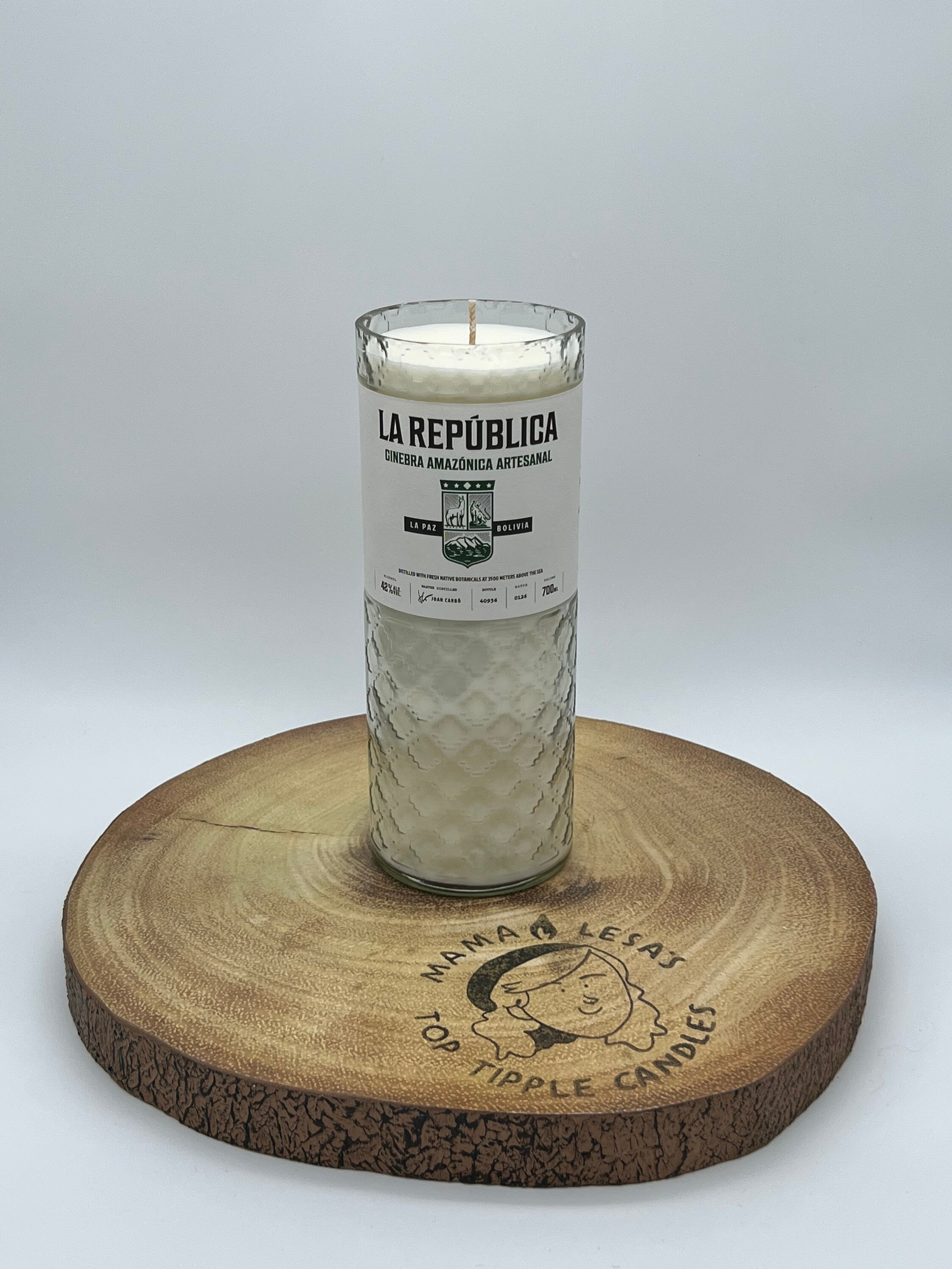 La Republika Gin Kerze Sojawachs Zitrusduft Glasflasche Handwerk Handwerk Geschenk Idee Geschenk Idee Home Handmade Sommerfrische Bolivien