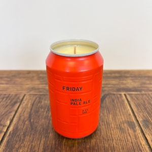Friday IPA Can Candle | Natural Soy Wax | Scented Candle | Beer Can | Cool Quirky Present Gift Ideas | Red | Birthday