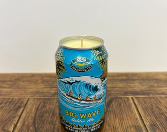 Kona Brewing Co Big Wave Can Candle | Natural Soy Wax Candle | Scented Candle | Craft Beer | Quirky Gift Ideas | Surfing Waves Surfer Beach