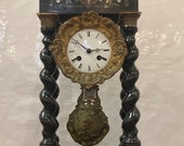 Antique French Portico Wooden Clock circa 1920s
