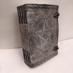600 Seiten STAR Handmade Vintage Lederbuch, handgemachtes Blankopapier Leder Grimoire, Wicca Craft, Geschenk für Weihnachten Vater und Mutter