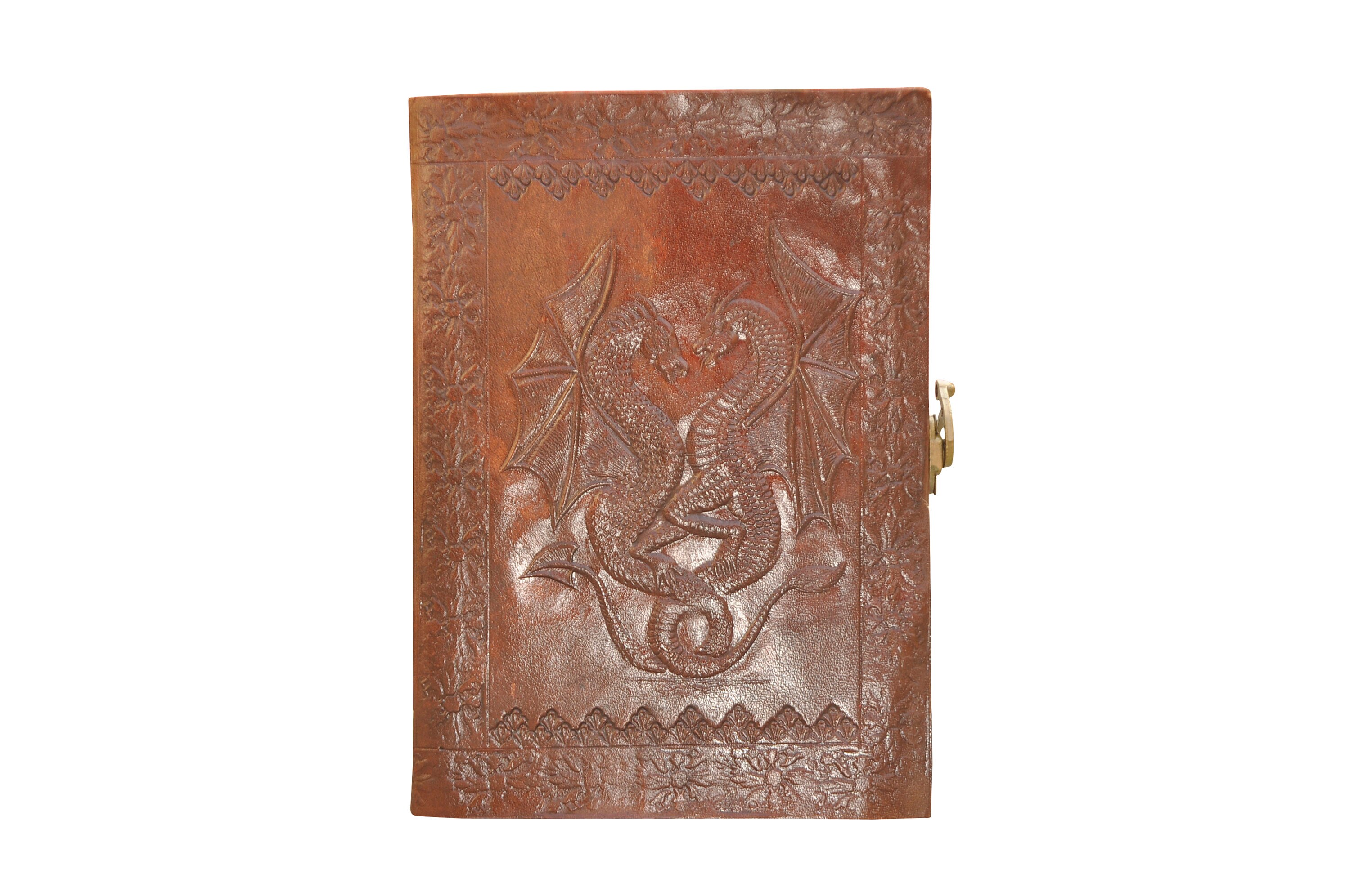Leather antique double Dragon embossed Handmade leather journal Book of shadows grimoire journal Handmade notebook diaries sketchbook