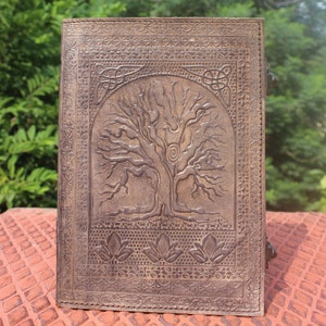 Dziennik skórzany Tree of Life, spersonalizowany dziennik skórzany, ręcznie robiony skórzany notatnik, szkicownik, pusty notatnik, prezent świąteczny dla niego i dla niej