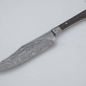 Handmade Damascus Bowie Knife, Custom Hunting & Survival Knife with Rosewood Handle, Full Tang, Damascus Bolster, Gift for Him, Hand Forged