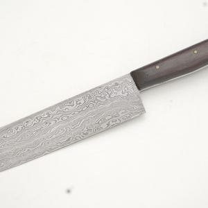 Handmade Damascus Nakiri Knife, 8&quot; Vegetable Cleaver, Rosewood Handle, Custom Kitchen Knife, Forged Steel, Chef Gift
