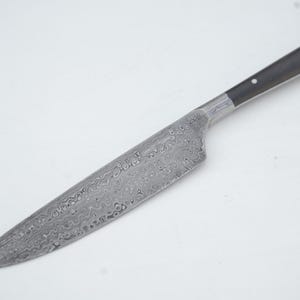 Handmade Damascus Steel Chef Knife: 9.25&quot; Ebony Wood Gyuto