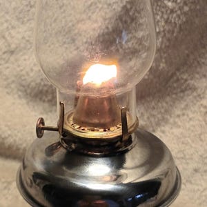 Vintage Small Tin Table Oil Lamp