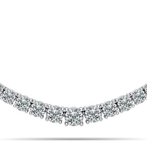 Classic Graduated 16 inch Diamond Tennis Necklace With Chain - 1.05 ct.