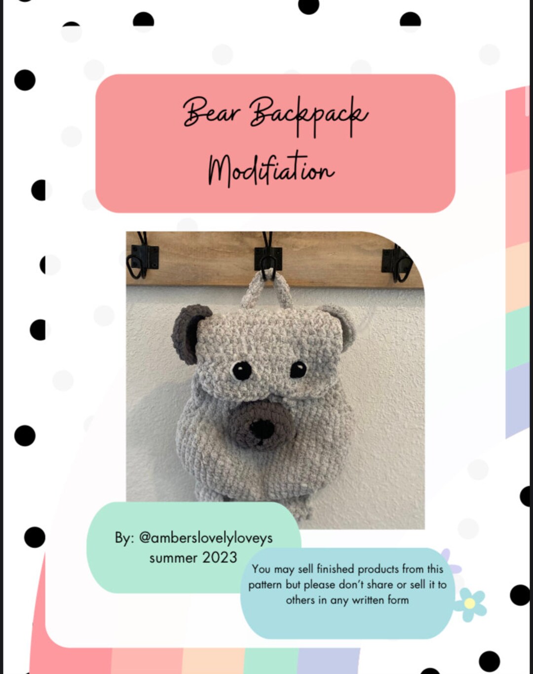 Backpack BEAR Mod. ****digital Download**** - Etsy