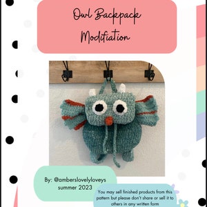 Backpack OWL mod. ****Digital Download****