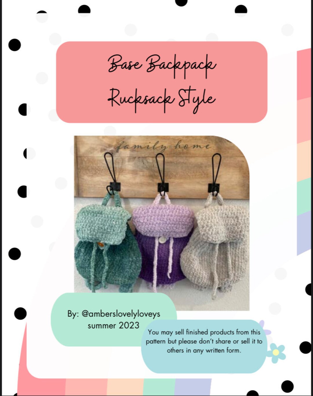 Backpack Crochet Pattern; Rucksack Style. ****digital Download**** - Etsy