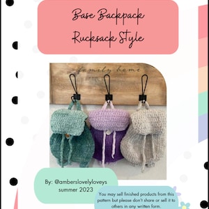 Backpack Crochet Pattern; rucksack style. ****Digital Download****