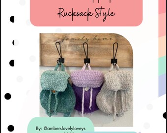 Backpack Crochet Pattern; rucksack style. ****Digital Download****