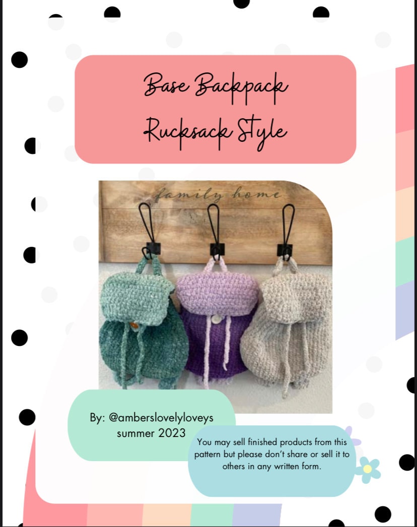 39 Crochet Backpack Patterns with Lambs, Bunnies, and Grannies 36 Backpack Crochet Pattern; rucksack style.