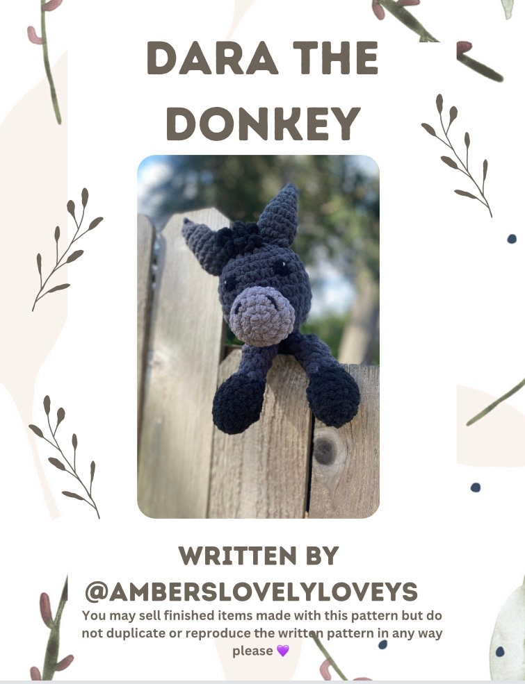 Dara the Donkey Crochet Snuggler Cuddler