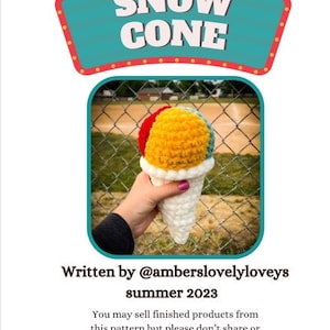 Snow cone Carnival Food Pattern Collection Crochet ****PDF digital download****