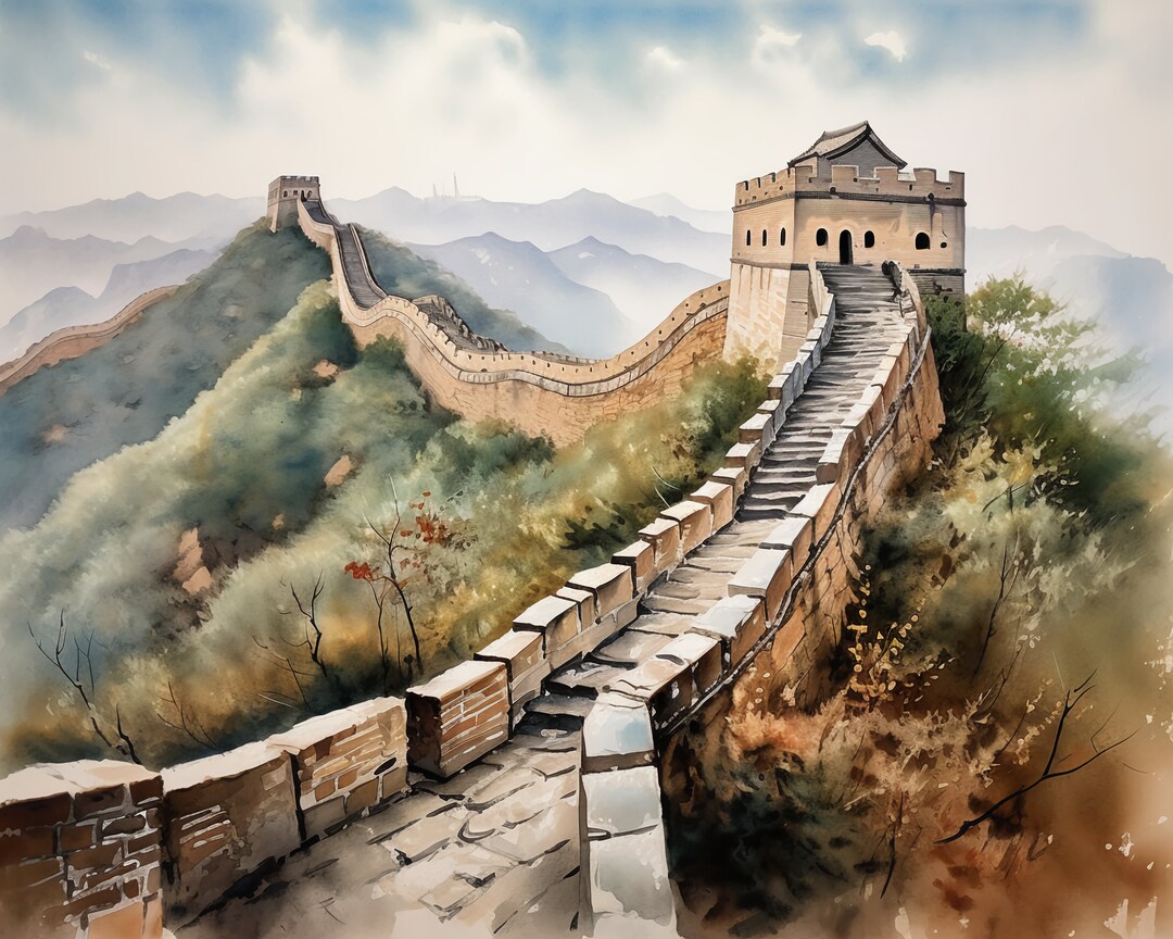 Great Wall of China Painting on Canvas printed Wall Art Etsy