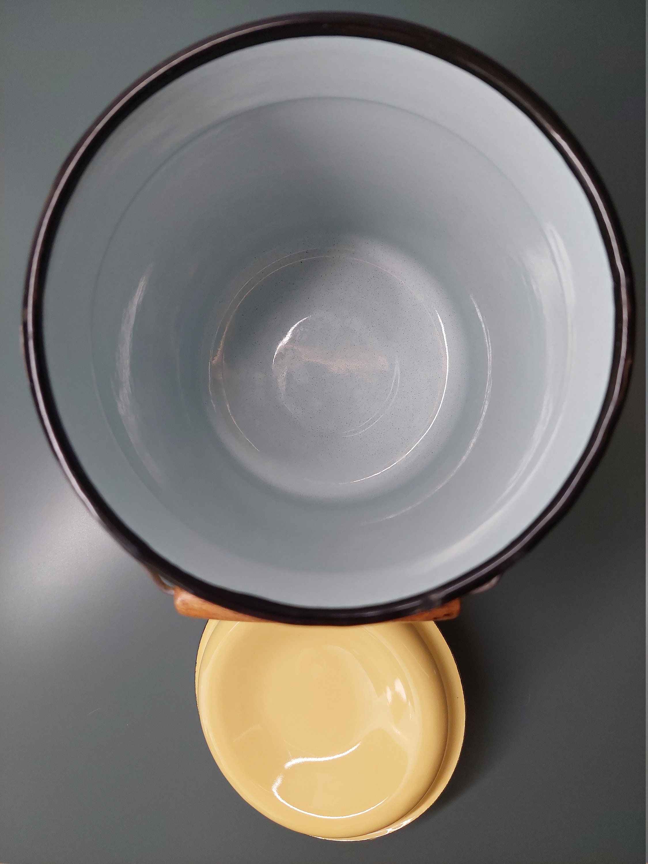 Yellow Enamel Milk Can With Lid Large Milk Can Metal Jug Etsy