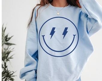 Smile Face Sweatshirt, Aesthetic Crewneck, Smile Sweatshirt, Retro Smile Face, Positive Sweatshirt, Smile Face Shirt, Smile Sweatshirt