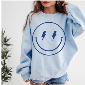 Smile Face Sweatshirt, Aesthetic Crewneck, Smile Sweatshirt, Retro Smile Face, Positive Sweatshirt, Smile Face Shirt, Smile Sweatshirt