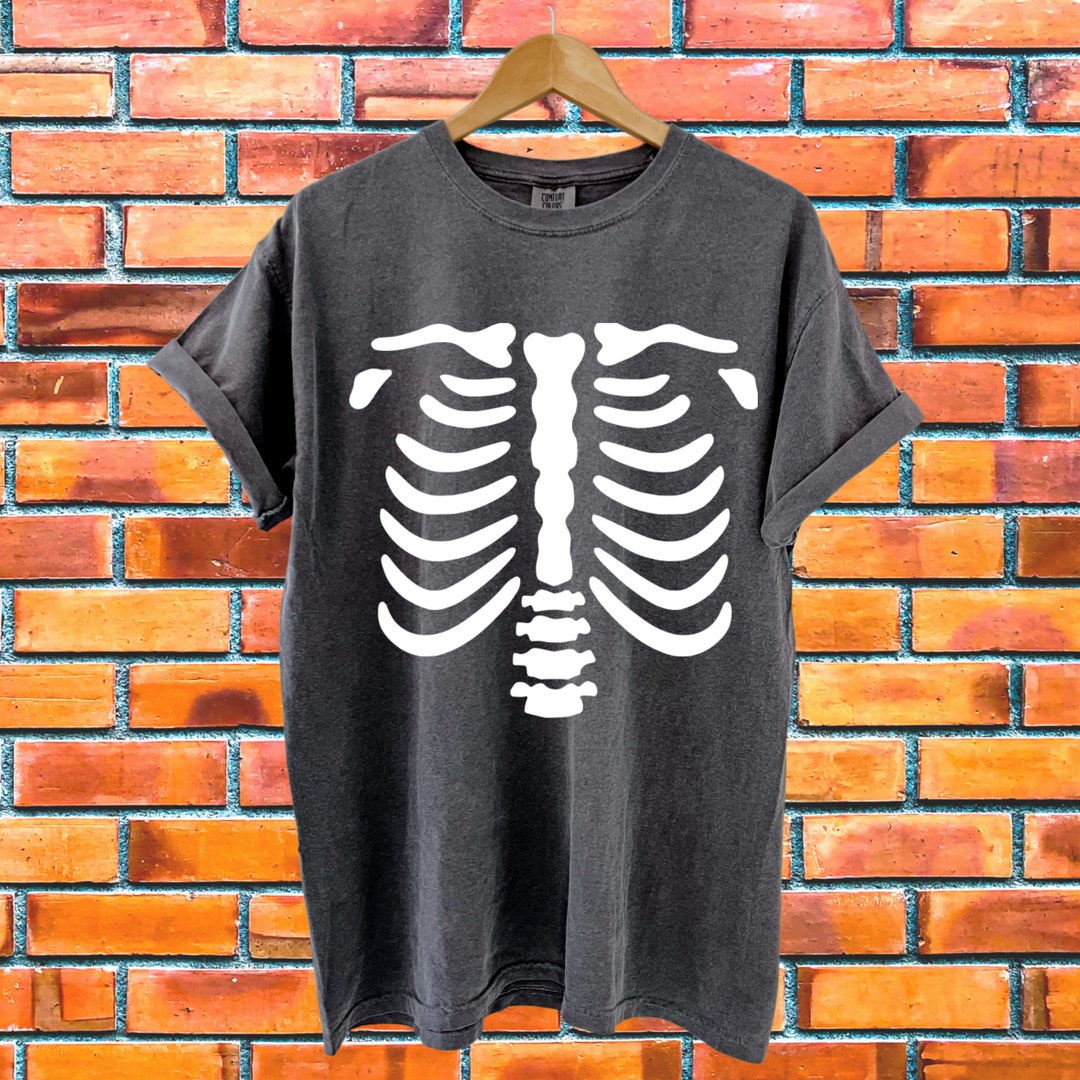 Skeleton Rib Cage Shirt, - Grunge Shirt, Comfort Shirt Etsy Hand Colors, Namaste Shirt, Skeleton Oversized Shirt, Skeleton Shirt, Shirt, Halloween