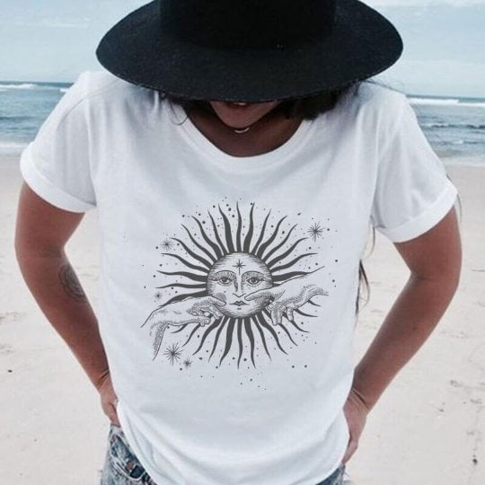 Boho Sun Shirt Celestial Sun T-shirt Hippie Shirt Celestial - Etsy