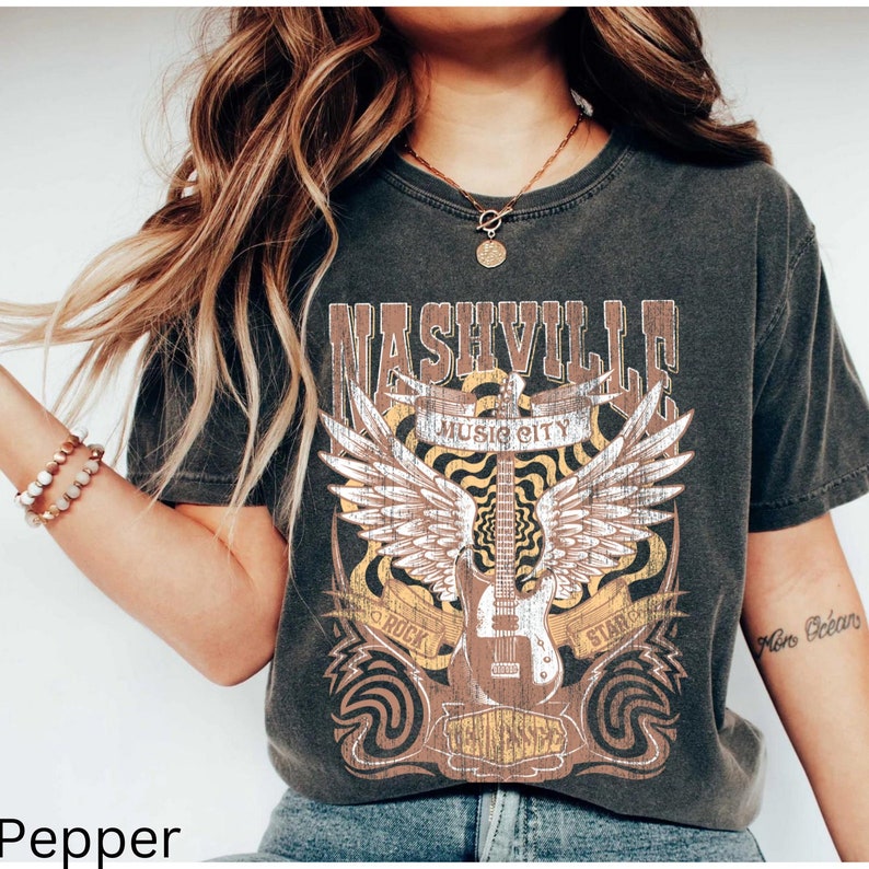 T-shirt Femme Country Music Nashville Noir Taille XL - Occasion Très Bon état