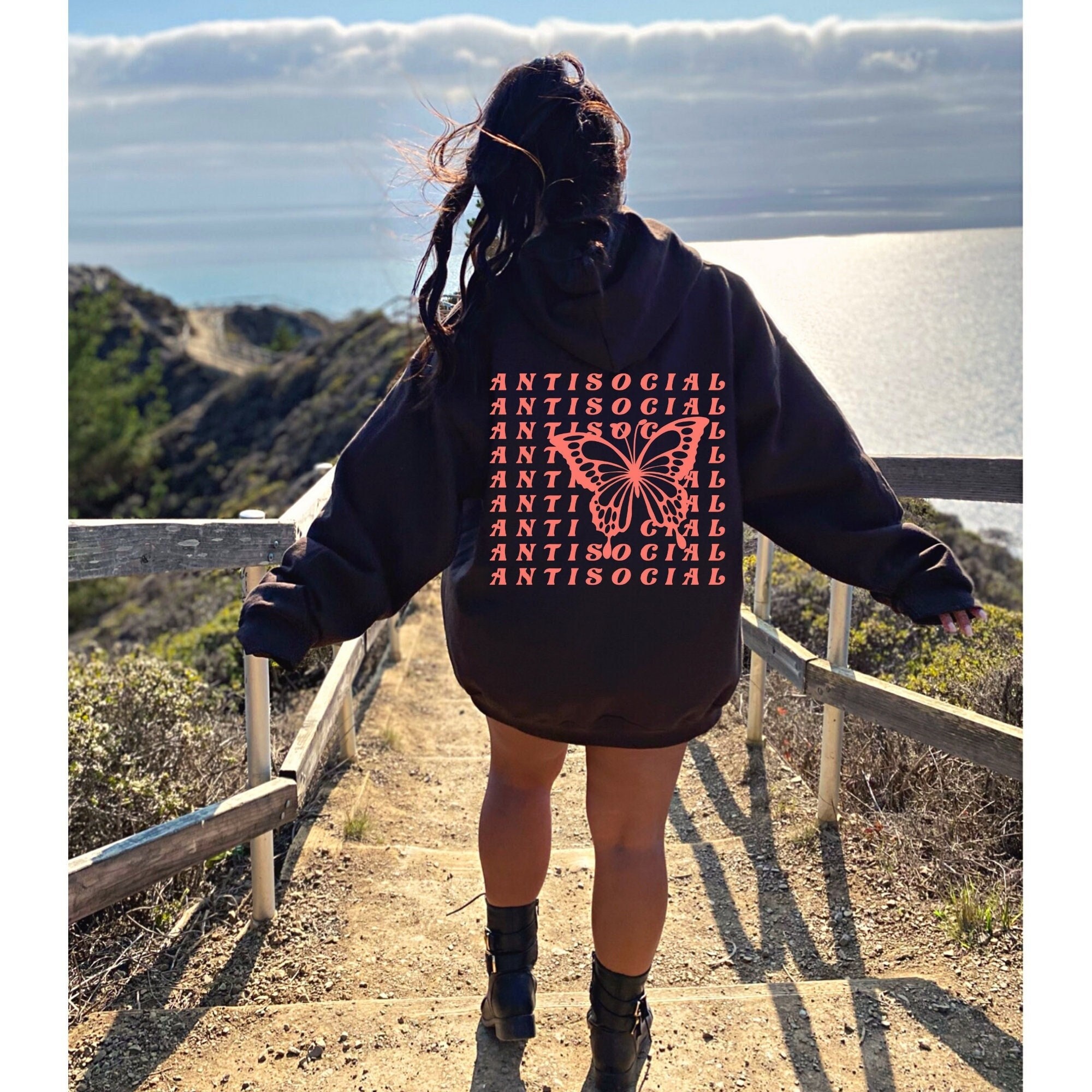 Antisocial Butterfly Hoodie Butterfly Hoodie Antisocial Hoodie Monarch Butterfly Butterfly Top Mental Health Hoodie Introvert Hoodie Etsy Canada