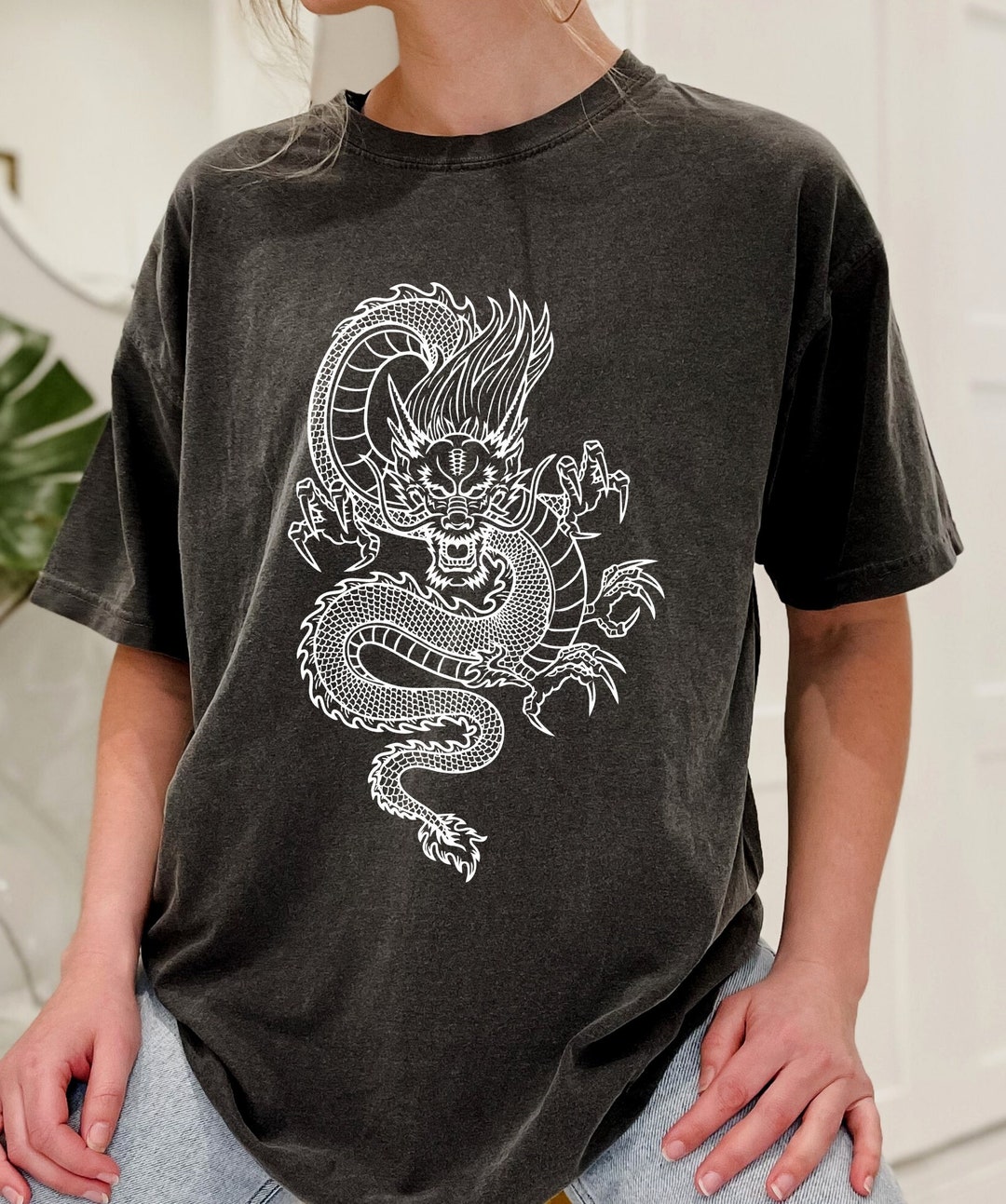 Japanese Dragon Shirt, Chinese Dragon Shirt, Aesthetic Clothing