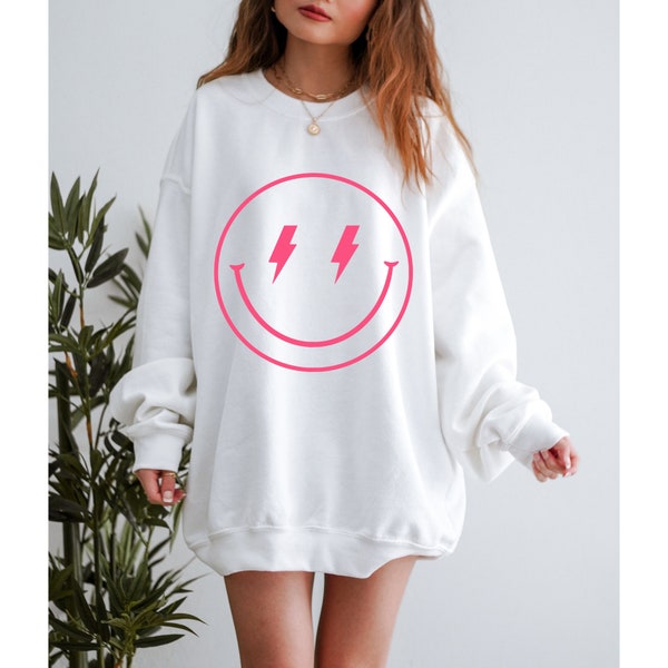 Smile Face Sweatshirt, Esthetische Crewneck, Smiley Sweatshirt, Retro Smile Face, Positieve Sweatshirt, Smile Face Shirt, Smile Sweatshirt