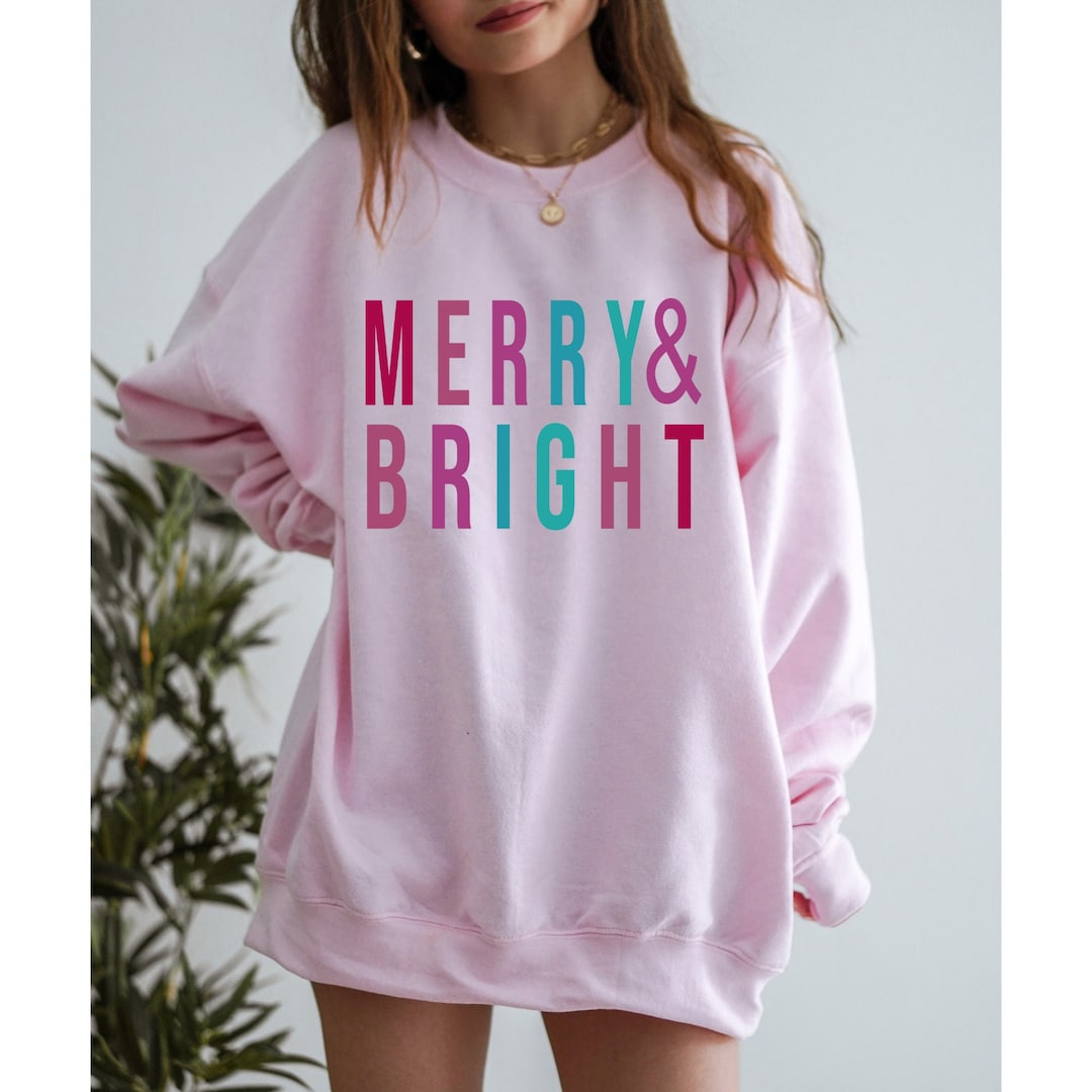 Merry and Bright Sweatshirt, Christmas Sweatshirt, Christmas Sweatshirt