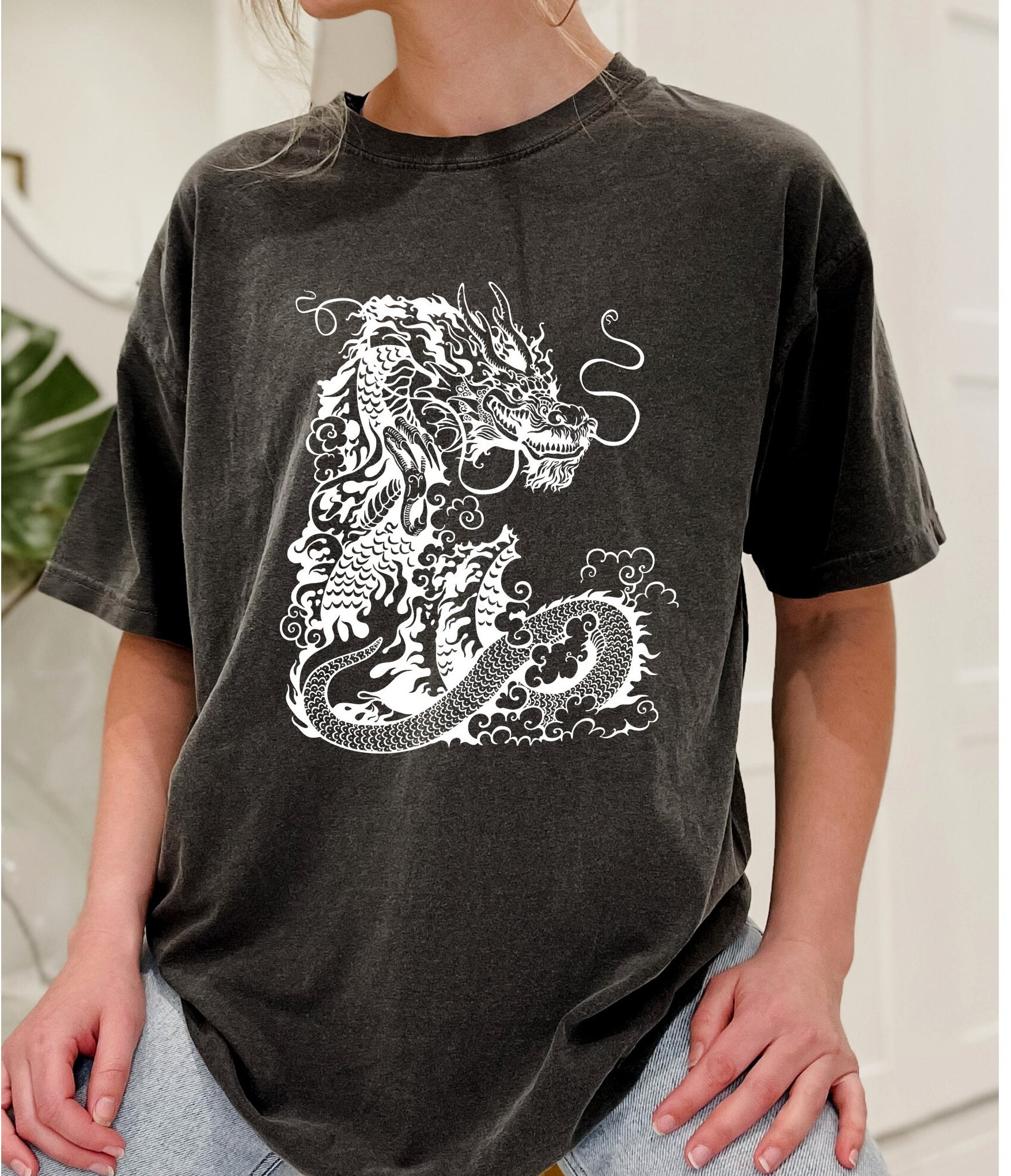 krigsskib sagsøger lilla Japanese Dragon Shirt Chinese Dragon Shirt Aesthetic - Etsy